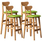 40" H Solid Wood Barstool Nordic Style Indoor Backrest Counter Stools with Cushion Green Set of 4 Clearhalo 'Bar Furniture' 'Bar Stools' 'bar_stools' 'furniture_bar_stools' 'Kitchen & Dining Furniture' 'kitchen&dining_furn' 'kitchen' 'kitchen_furn' Furniture' 4182655
