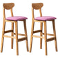 40" H Solid Wood Barstool Nordic Style Indoor Backrest Counter Stools with Cushion Pink Set of 2 Clearhalo 'Bar Furniture' 'Bar Stools' 'bar_stools' 'furniture_bar_stools' 'Kitchen & Dining Furniture' 'kitchen&dining_furn' 'kitchen' 'kitchen_furn' Furniture' 4182657