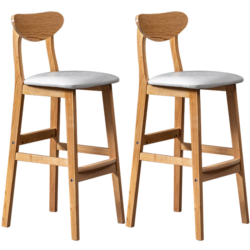 40" H Solid Wood Barstool Nordic Style Indoor Backrest Counter Stools with Cushion White Set of 2 Clearhalo 'Bar Furniture' 'Bar Stools' 'bar_stools' 'furniture_bar_stools' 'Kitchen & Dining Furniture' 'kitchen&dining_furn' 'kitchen' 'kitchen_furn' Furniture' 4182660