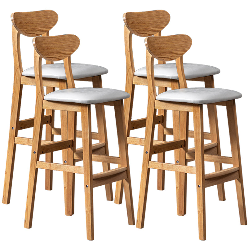40" H Solid Wood Barstool Nordic Style Indoor Backrest Counter Stools with Cushion White Set of 4 Clearhalo 'Bar Furniture' 'Bar Stools' 'bar_stools' 'furniture_bar_stools' 'Kitchen & Dining Furniture' 'kitchen&dining_furn' 'kitchen' 'kitchen_furn' Furniture' 4182661