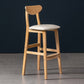 40" H Solid Wood Barstool Nordic Style Indoor Backrest Counter Stools with Cushion Off-White 1 Piece Clearhalo 'Bar Furniture' 'Bar Stools' 'bar_stools' 'furniture_bar_stools' 'Kitchen & Dining Furniture' 'kitchen&dining_furn' 'kitchen' 'kitchen_furn' Furniture' 4182662