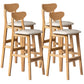 40" H Solid Wood Barstool Nordic Style Indoor Backrest Counter Stools with Cushion Off-White Set of 4 Clearhalo 'Bar Furniture' 'Bar Stools' 'bar_stools' 'furniture_bar_stools' 'Kitchen & Dining Furniture' 'kitchen&dining_furn' 'kitchen' 'kitchen_furn' Furniture' 4182664