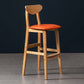 40" H Solid Wood Barstool Nordic Style Indoor Backrest Counter Stools with Cushion Orange 1 Piece Clearhalo 'Bar Furniture' 'Bar Stools' 'bar_stools' 'furniture_bar_stools' 'Kitchen & Dining Furniture' 'kitchen&dining_furn' 'kitchen' 'kitchen_furn' Furniture' 4182665