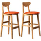 40" H Solid Wood Barstool Nordic Style Indoor Backrest Counter Stools with Cushion Orange Set of 2 Clearhalo 'Bar Furniture' 'Bar Stools' 'bar_stools' 'furniture_bar_stools' 'Kitchen & Dining Furniture' 'kitchen&dining_furn' 'kitchen' 'kitchen_furn' Furniture' 4182666