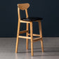 40" H Solid Wood Barstool Nordic Style Indoor Backrest Counter Stools with Cushion Black 1 Piece Clearhalo 'Bar Furniture' 'Bar Stools' 'bar_stools' 'furniture_bar_stools' 'Kitchen & Dining Furniture' 'kitchen&dining_furn' 'kitchen' 'kitchen_furn' Furniture' 4182668
