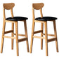 40" H Solid Wood Barstool Nordic Style Indoor Backrest Counter Stools with Cushion Black Set of 2 Clearhalo 'Bar Furniture' 'Bar Stools' 'bar_stools' 'furniture_bar_stools' 'Kitchen & Dining Furniture' 'kitchen&dining_furn' 'kitchen' 'kitchen_furn' Furniture' 4182669