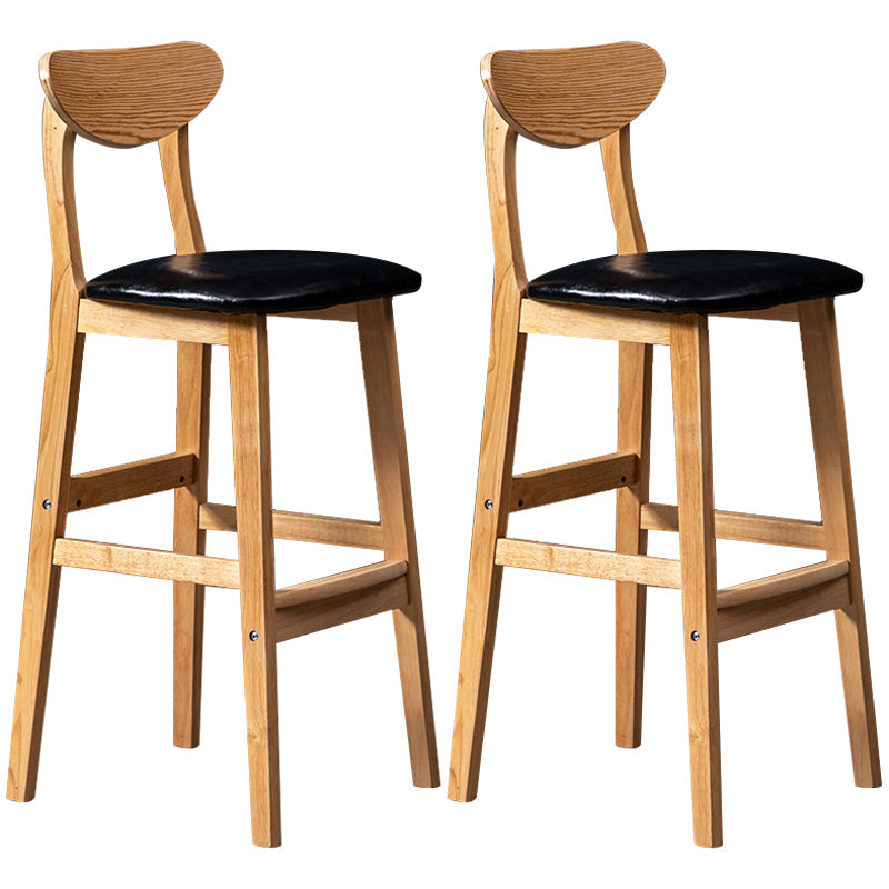 40" H Solid Wood Barstool Nordic Style Indoor Backrest Counter Stools with Cushion Black Set of 2 Clearhalo 'Bar Furniture' 'Bar Stools' 'bar_stools' 'furniture_bar_stools' 'Kitchen & Dining Furniture' 'kitchen&dining_furn' 'kitchen' 'kitchen_furn' Furniture' 4182669