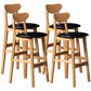 40" H Solid Wood Barstool Nordic Style Indoor Backrest Counter Stools with Cushion Black Set of 4 Clearhalo 'Bar Furniture' 'Bar Stools' 'bar_stools' 'furniture_bar_stools' 'Kitchen & Dining Furniture' 'kitchen&dining_furn' 'kitchen' 'kitchen_furn' Furniture' 4182670