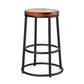 Industrial Armless Barstools Wooden Round Seat Counter Height Stools in Black 1 Piece Counter Stool(26"H) Clearhalo 'Bar Furniture' 'Bar Stools' 'bar_stools' 'furniture_bar_stools' 'Kitchen & Dining Furniture' 'kitchen&dining_furn' 'kitchen' 'kitchen_furn' Furniture' 4182678