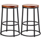 Industrial Armless Barstools Wooden Round Seat Counter Height Stools in Black Set of 2 Counter Stool(26"H) Clearhalo 'Bar Furniture' 'Bar Stools' 'bar_stools' 'furniture_bar_stools' 'Kitchen & Dining Furniture' 'kitchen&dining_furn' 'kitchen' 'kitchen_furn' Furniture' 4182680