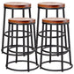 Industrial Armless Barstools Wooden Round Seat Counter Height Stools in Black Set of 4 Counter Stool(26"H) Clearhalo 'Bar Furniture' 'Bar Stools' 'bar_stools' 'furniture_bar_stools' 'Kitchen & Dining Furniture' 'kitchen&dining_furn' 'kitchen' 'kitchen_furn' Furniture' 4182683