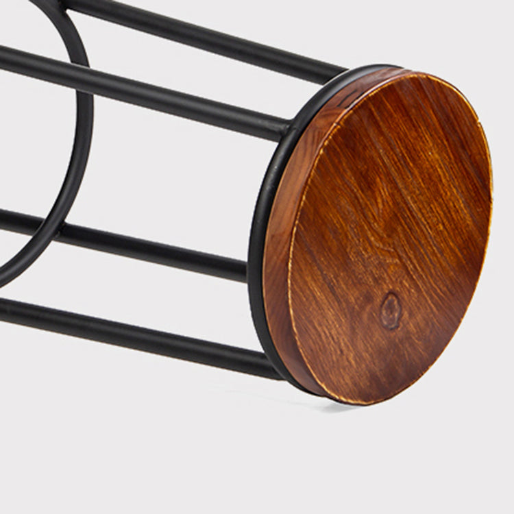 Industrial Armless Barstools Wooden Round Seat Counter Height Stools in Black Clearhalo 'Bar Furniture' 'Bar Stools' 'bar_stools' 'furniture_bar_stools' 'Kitchen & Dining Furniture' 'kitchen&dining_furn' 'kitchen' 'kitchen_furn' Furniture' 4182685