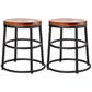 Industrial Armless Barstools Wooden Round Seat Counter Height Stools in Black Set of 2 Short Stool(18"H) Clearhalo 'Bar Furniture' 'Bar Stools' 'bar_stools' 'furniture_bar_stools' 'Kitchen & Dining Furniture' 'kitchen&dining_furn' 'kitchen' 'kitchen_furn' Furniture' 4182686