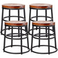 Industrial Armless Barstools Wooden Round Seat Counter Height Stools in Black Set of 4 Short Stool(18"H) Clearhalo 'Bar Furniture' 'Bar Stools' 'bar_stools' 'furniture_bar_stools' 'Kitchen & Dining Furniture' 'kitchen&dining_furn' 'kitchen' 'kitchen_furn' Furniture' 4182688