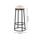 Industrial Armless Barstools Wooden Round Seat Counter Height Stools in Black Clearhalo 'Bar Furniture' 'Bar Stools' 'bar_stools' 'furniture_bar_stools' 'Kitchen & Dining Furniture' 'kitchen&dining_furn' 'kitchen' 'kitchen_furn' Furniture' 4182691
