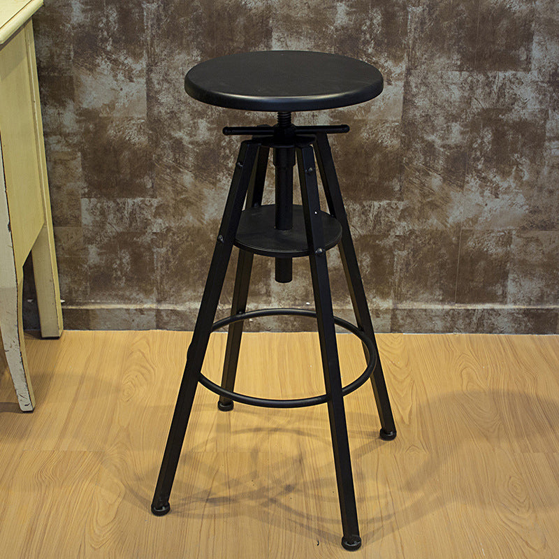 Height Adjustable Metal Barstools Industrial Style Backless Counter Stools Black Clearhalo 'Bar Furniture' 'Bar Stools' 'bar_stools' 'furniture_bar_stools' 'Kitchen & Dining Furniture' 'kitchen&dining_furn' 'kitchen' 'kitchen_furn' Furniture' 4182692