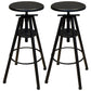 Height Adjustable Metal Barstools Industrial Style Backless Counter Stools Black Iron Set of 2 Clearhalo 'Bar Furniture' 'Bar Stools' 'bar_stools' 'furniture_bar_stools' 'Kitchen & Dining Furniture' 'kitchen&dining_furn' 'kitchen' 'kitchen_furn' Furniture' 4182694