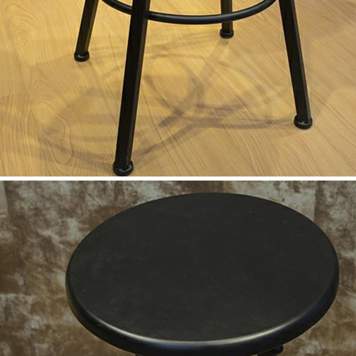Height Adjustable Metal Barstools Industrial Style Backless Counter Stools Black Clearhalo 'Bar Furniture' 'Bar Stools' 'bar_stools' 'furniture_bar_stools' 'Kitchen & Dining Furniture' 'kitchen&dining_furn' 'kitchen' 'kitchen_furn' Furniture' 4182703