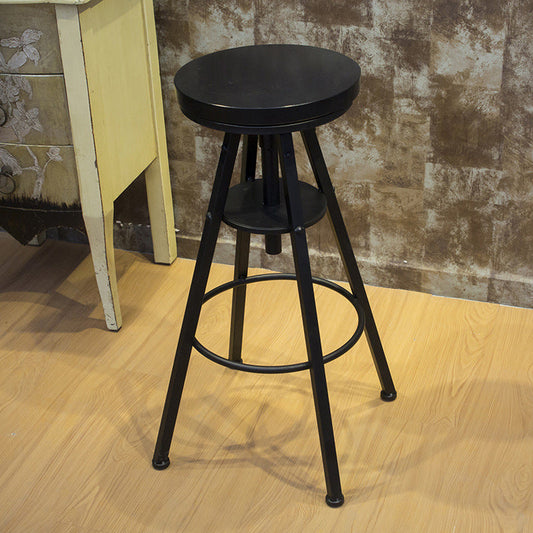 Height Adjustable Metal Barstools Industrial Style Backless Counter Stools Black Clearhalo 'Bar Furniture' 'Bar Stools' 'bar_stools' 'furniture_bar_stools' 'Kitchen & Dining Furniture' 'kitchen&dining_furn' 'kitchen' 'kitchen_furn' Furniture' 4182704