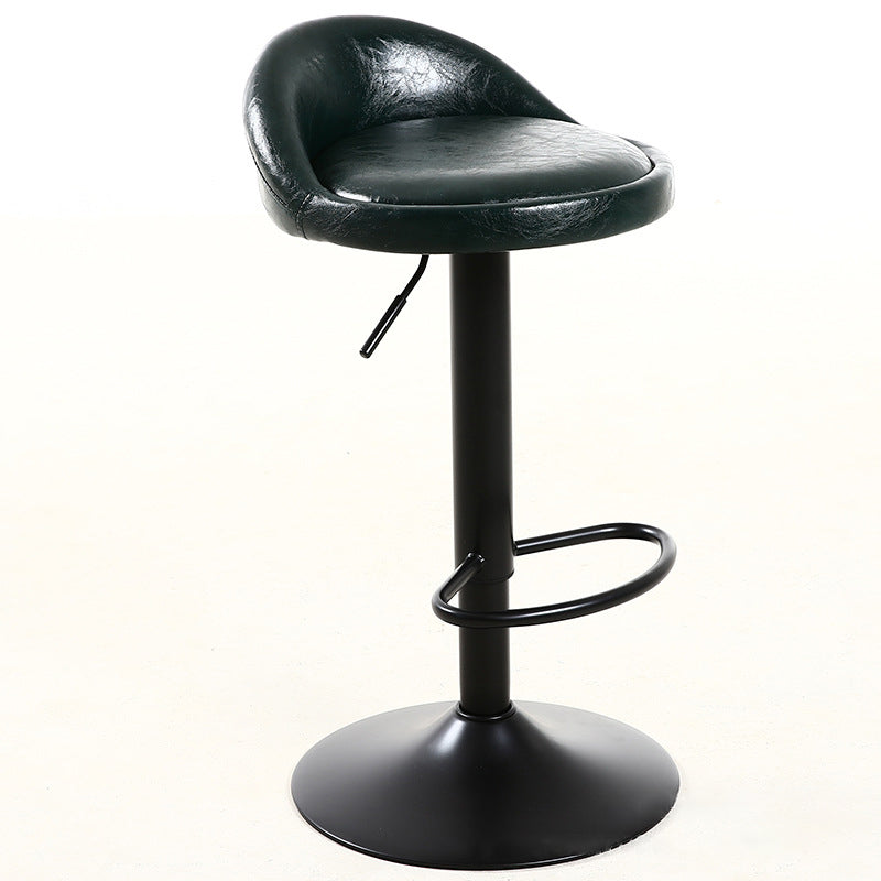 Industrial Metal Adjustable Swivel Barstool with Cushion 32" Height Bar Stool 1 Piece Blackish Green Clearhalo 'Bar Furniture' 'Bar Stools' 'bar_stools' 'furniture_bar_stools' 'Kitchen & Dining Furniture' 'kitchen&dining_furn' 'kitchen' 'kitchen_furn' Furniture' 4182710