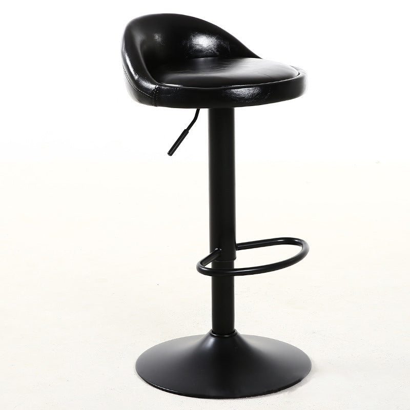 Industrial Metal Adjustable Swivel Barstool with Cushion 32" Height Bar Stool 1 Piece Black Clearhalo 'Bar Furniture' 'Bar Stools' 'bar_stools' 'furniture_bar_stools' 'Kitchen & Dining Furniture' 'kitchen&dining_furn' 'kitchen' 'kitchen_furn' Furniture' 4182711