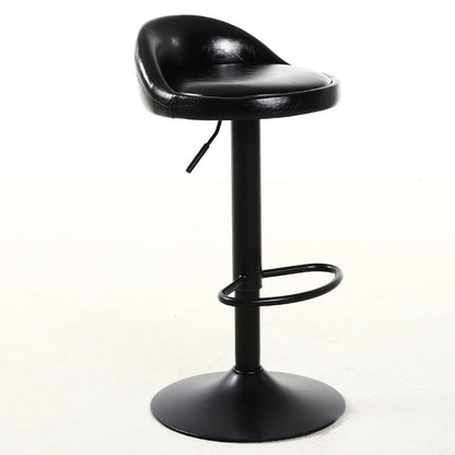 Industrial Metal Adjustable Swivel Barstool with Cushion 32" Height Bar Stool 1 Piece Black Clearhalo 'Bar Furniture' 'Bar Stools' 'bar_stools' 'furniture_bar_stools' 'Kitchen & Dining Furniture' 'kitchen&dining_furn' 'kitchen' 'kitchen_furn' Furniture' 4182711