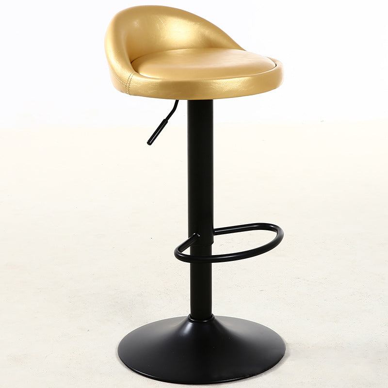 Industrial Metal Adjustable Swivel Barstool with Cushion 32" Height Bar Stool 1 Piece Gold Clearhalo 'Bar Furniture' 'Bar Stools' 'bar_stools' 'furniture_bar_stools' 'Kitchen & Dining Furniture' 'kitchen&dining_furn' 'kitchen' 'kitchen_furn' Furniture' 4182718