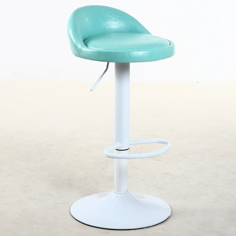 Industrial Metal Adjustable Swivel Barstool with Cushion 32" Height Bar Stool 1 Piece Light Blue Clearhalo 'Bar Furniture' 'Bar Stools' 'bar_stools' 'furniture_bar_stools' 'Kitchen & Dining Furniture' 'kitchen&dining_furn' 'kitchen' 'kitchen_furn' Furniture' 4182720