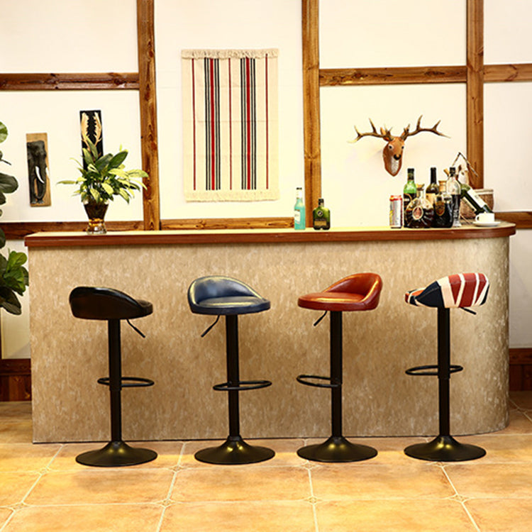 Industrial Metal Adjustable Swivel Barstool with Cushion 32" Height Bar Stool 1 Piece Clearhalo 'Bar Furniture' 'Bar Stools' 'bar_stools' 'furniture_bar_stools' 'Kitchen & Dining Furniture' 'kitchen&dining_furn' 'kitchen' 'kitchen_furn' Furniture' 4182726