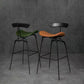 Leather Contoured Seat Barstool Industrial Metal Counter Stool with Backrest 1 Piece Clearhalo 'Bar Furniture' 'Bar Stools' 'bar_stools' 'furniture_bar_stools' 'Kitchen & Dining Furniture' 'kitchen&dining_furn' 'kitchen' 'kitchen_furn' Furniture' 4182730