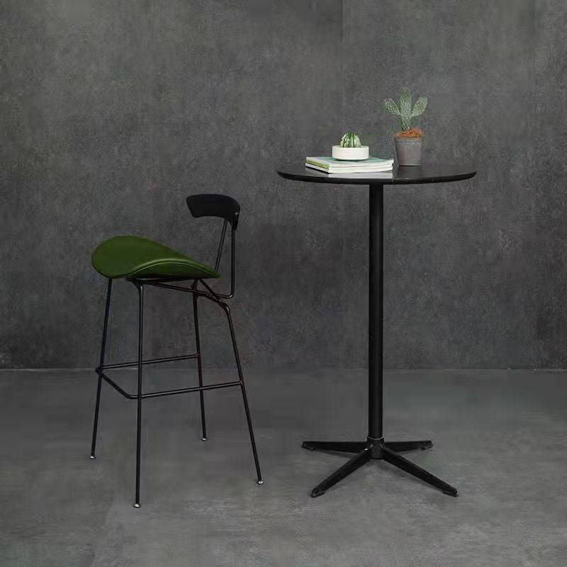 Leather Contoured Seat Barstool Industrial Metal Counter Stool with Backrest 1 Piece Clearhalo 'Bar Furniture' 'Bar Stools' 'bar_stools' 'furniture_bar_stools' 'Kitchen & Dining Furniture' 'kitchen&dining_furn' 'kitchen' 'kitchen_furn' Furniture' 4182735