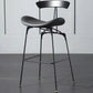 Leather Contoured Seat Barstool Industrial Metal Counter Stool with Backrest 1 Piece Grey Clearhalo 'Bar Furniture' 'Bar Stools' 'bar_stools' 'furniture_bar_stools' 'Kitchen & Dining Furniture' 'kitchen&dining_furn' 'kitchen' 'kitchen_furn' Furniture' 4182736