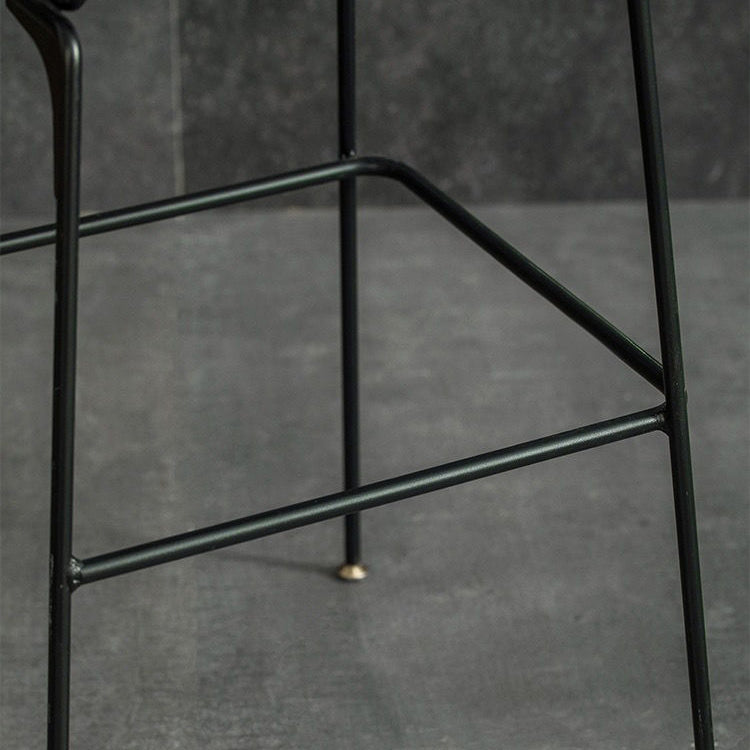 Leather Contoured Seat Barstool Industrial Metal Counter Stool with Backrest 1 Piece Clearhalo 'Bar Furniture' 'Bar Stools' 'bar_stools' 'furniture_bar_stools' 'Kitchen & Dining Furniture' 'kitchen&dining_furn' 'kitchen' 'kitchen_furn' Furniture' 4182742