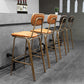 Industrial Leather Distressed Quilted Barstool Indoor Tall Stool with Rectangle Seat Clearhalo 'Bar Furniture' 'Bar Stools' 'bar_stools' 'furniture_bar_stools' 'Kitchen & Dining Furniture' 'kitchen&dining_furn' 'kitchen' 'kitchen_furn' Furniture' 4182746