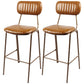 Industrial Leather Distressed Quilted Barstool Indoor Tall Stool with Rectangle Seat Brown Set of 2 Bar Stool(30"H) Clearhalo 'Bar Furniture' 'Bar Stools' 'bar_stools' 'furniture_bar_stools' 'Kitchen & Dining Furniture' 'kitchen&dining_furn' 'kitchen' 'kitchen_furn' Furniture' 4182748