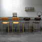 Industrial Leather Distressed Quilted Barstool Indoor Tall Stool with Rectangle Seat Clearhalo 'Bar Furniture' 'Bar Stools' 'bar_stools' 'furniture_bar_stools' 'Kitchen & Dining Furniture' 'kitchen&dining_furn' 'kitchen' 'kitchen_furn' Furniture' 4182749