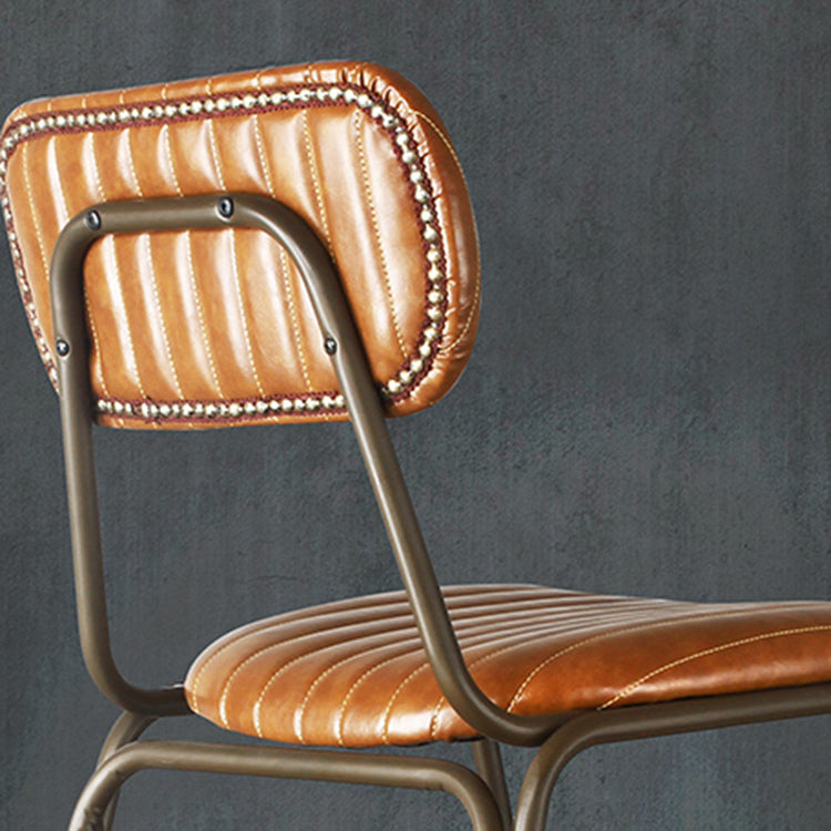 Industrial Leather Distressed Quilted Barstool Indoor Tall Stool with Rectangle Seat Clearhalo 'Bar Furniture' 'Bar Stools' 'bar_stools' 'furniture_bar_stools' 'Kitchen & Dining Furniture' 'kitchen&dining_furn' 'kitchen' 'kitchen_furn' Furniture' 4182760