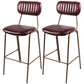 Industrial Leather Distressed Quilted Barstool Indoor Tall Stool with Rectangle Seat Red Set of 2 Bar Stool(30"H) Clearhalo 'Bar Furniture' 'Bar Stools' 'bar_stools' 'furniture_bar_stools' 'Kitchen & Dining Furniture' 'kitchen&dining_furn' 'kitchen' 'kitchen_furn' Furniture' 4182761