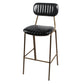 Industrial Leather Distressed Quilted Barstool Indoor Tall Stool with Rectangle Seat Black 1 Piece Bar Stool(30"H) Clearhalo 'Bar Furniture' 'Bar Stools' 'bar_stools' 'furniture_bar_stools' 'Kitchen & Dining Furniture' 'kitchen&dining_furn' 'kitchen' 'kitchen_furn' Furniture' 4182770