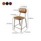 Industrial Leather Distressed Quilted Barstool Indoor Tall Stool with Rectangle Seat Clearhalo 'Bar Furniture' 'Bar Stools' 'bar_stools' 'furniture_bar_stools' 'Kitchen & Dining Furniture' 'kitchen&dining_furn' 'kitchen' 'kitchen_furn' Furniture' 4182779