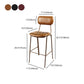 Industrial Leather Distressed Quilted Barstool Indoor Tall Stool with Rectangle Seat Clearhalo 'Bar Furniture' 'Bar Stools' 'bar_stools' 'furniture_bar_stools' 'Kitchen & Dining Furniture' 'kitchen&dining_furn' 'kitchen' 'kitchen_furn' Furniture' 4182780