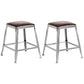 Armless Indoor Barstool Industrial Leather Counter Stool Brushed Silver Set of 2 Backless Short Stool(18"H) Clearhalo 'Bar Furniture' 'Bar Stools' 'bar_stools' 'furniture_bar_stools' 'Kitchen & Dining Furniture' 'kitchen&dining_furn' 'kitchen' 'kitchen_furn' Furniture' 4182783