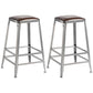 Armless Indoor Barstool Industrial Leather Counter Stool Brushed Silver Set of 2 Backless Counter Stool(26"H) Clearhalo 'Bar Furniture' 'Bar Stools' 'bar_stools' 'furniture_bar_stools' 'Kitchen & Dining Furniture' 'kitchen&dining_furn' 'kitchen' 'kitchen_furn' Furniture' 4182790