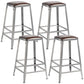Armless Indoor Barstool Industrial Leather Counter Stool Brushed Silver Set of 4 Backless Counter Stool(26"H) Clearhalo 'Bar Furniture' 'Bar Stools' 'bar_stools' 'furniture_bar_stools' 'Kitchen & Dining Furniture' 'kitchen&dining_furn' 'kitchen' 'kitchen_furn' Furniture' 4182792