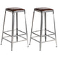 Armless Indoor Barstool Industrial Leather Counter Stool Brushed Silver Set of 2 Backless Bar Stool(30"H) Clearhalo 'Bar Furniture' 'Bar Stools' 'bar_stools' 'furniture_bar_stools' 'Kitchen & Dining Furniture' 'kitchen&dining_furn' 'kitchen' 'kitchen_furn' Furniture' 4182796