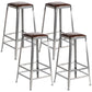 Armless Indoor Barstool Industrial Leather Counter Stool Brushed Silver Set of 4 Backless Bar Stool(30"H) Clearhalo 'Bar Furniture' 'Bar Stools' 'bar_stools' 'furniture_bar_stools' 'Kitchen & Dining Furniture' 'kitchen&dining_furn' 'kitchen' 'kitchen_furn' Furniture' 4182797