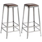 Armless Indoor Barstool Industrial Leather Counter Stool Brushed Silver Set of 2 Backless Bar Stool(31"H) Clearhalo 'Bar Furniture' 'Bar Stools' 'bar_stools' 'furniture_bar_stools' 'Kitchen & Dining Furniture' 'kitchen&dining_furn' 'kitchen' 'kitchen_furn' Furniture' 4182799