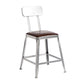 Armless Indoor Barstool Industrial Leather Counter Stool Brushed Silver 1 Piece Low Back Short Stool(18"H) Clearhalo 'Bar Furniture' 'Bar Stools' 'bar_stools' 'furniture_bar_stools' 'Kitchen & Dining Furniture' 'kitchen&dining_furn' 'kitchen' 'kitchen_furn' Furniture' 4182801