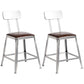 Armless Indoor Barstool Industrial Leather Counter Stool Brushed Silver Set of 2 Low Back Short Stool(18"H) Clearhalo 'Bar Furniture' 'Bar Stools' 'bar_stools' 'furniture_bar_stools' 'Kitchen & Dining Furniture' 'kitchen&dining_furn' 'kitchen' 'kitchen_furn' Furniture' 4182802