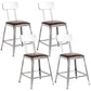 Armless Indoor Barstool Industrial Leather Counter Stool Brushed Silver Set of 4 Low Back Short Stool(18"H) Clearhalo 'Bar Furniture' 'Bar Stools' 'bar_stools' 'furniture_bar_stools' 'Kitchen & Dining Furniture' 'kitchen&dining_furn' 'kitchen' 'kitchen_furn' Furniture' 4182803